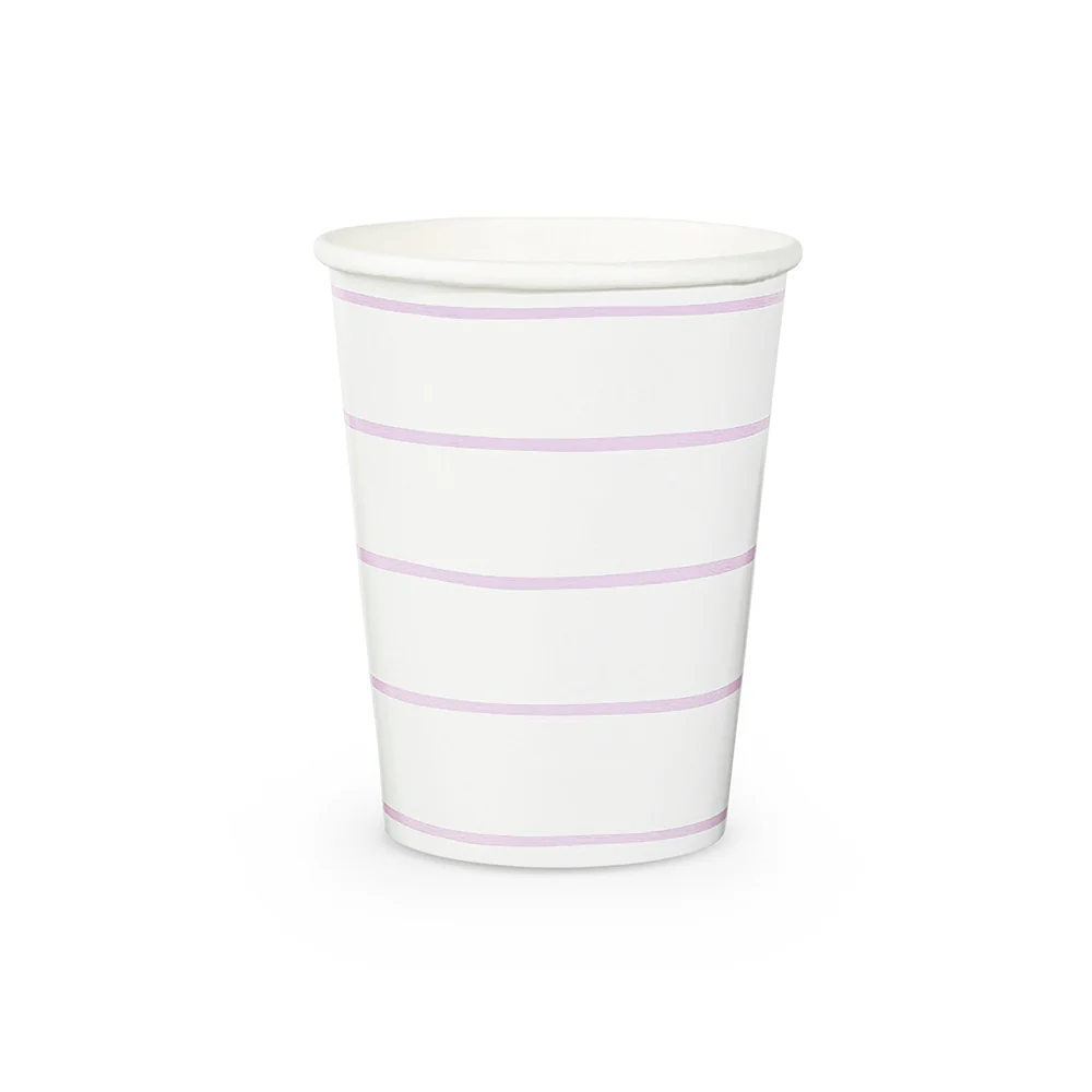 Vaso a rayas "Lila Frenchie", 8 Uds