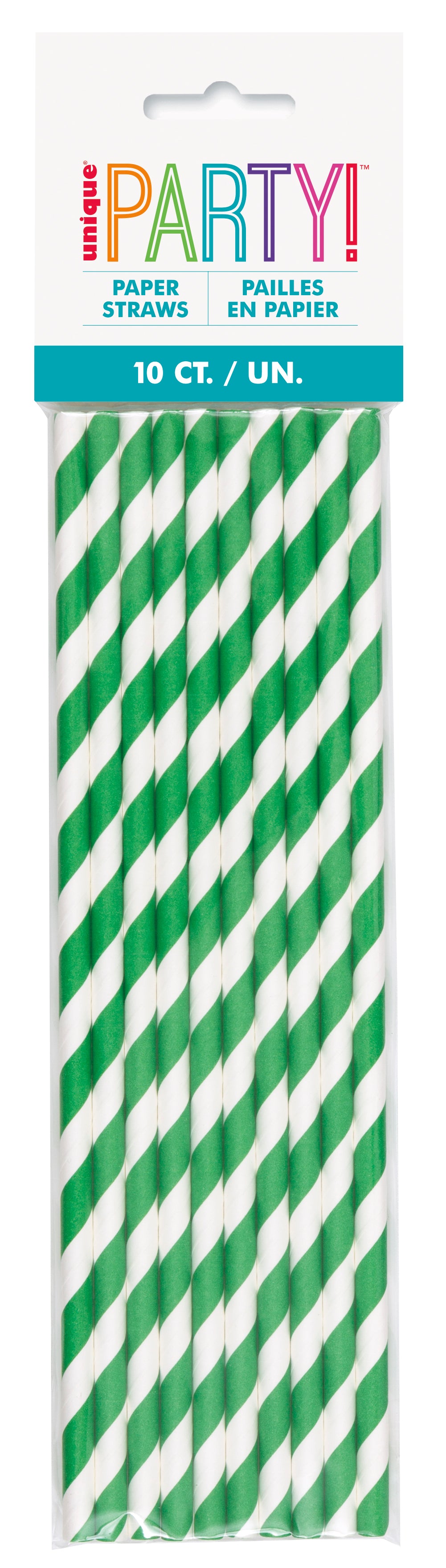 Pajillas de papel a rayas, 10 Uds