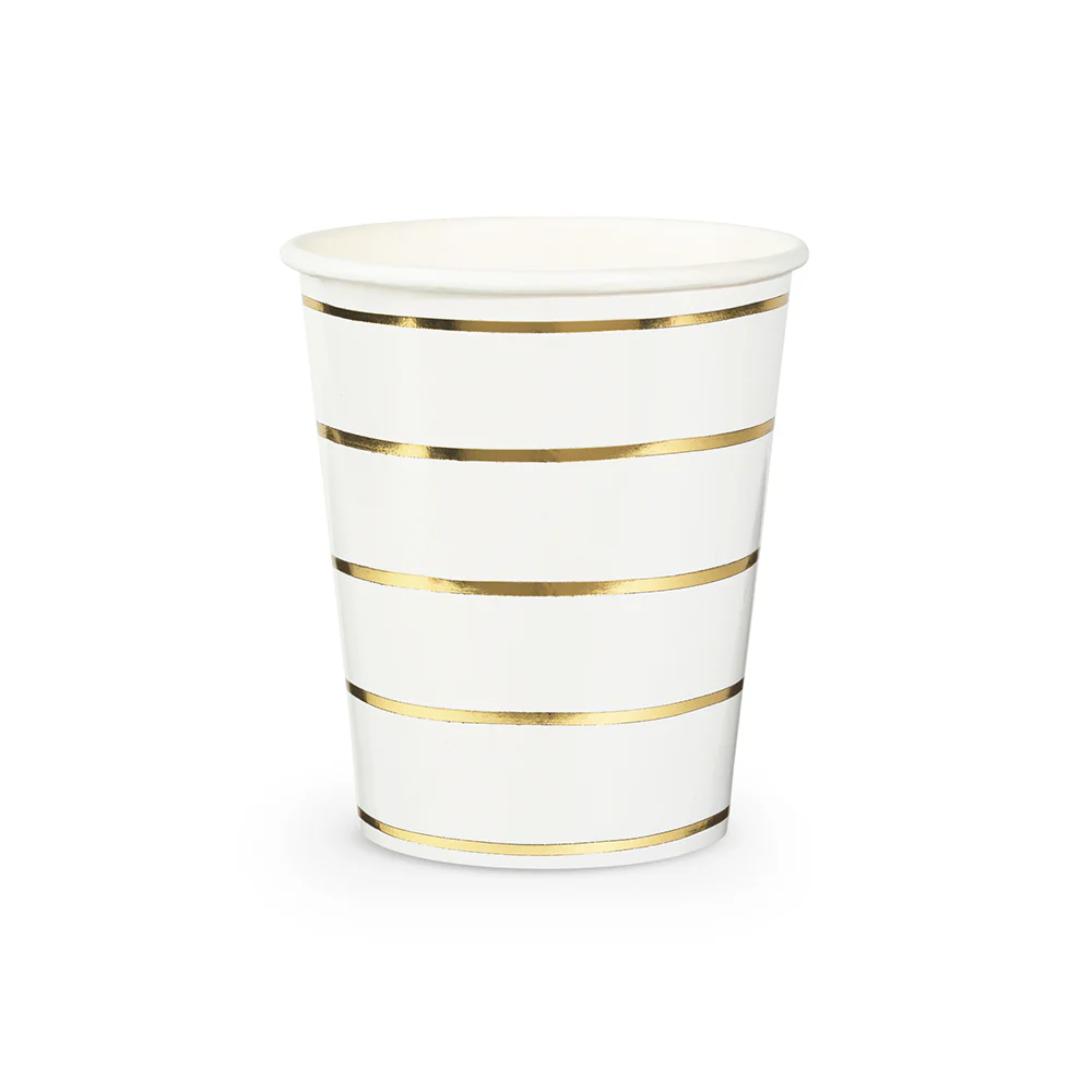 Vaso a rayas Doradas Frenchie, 8 Uds