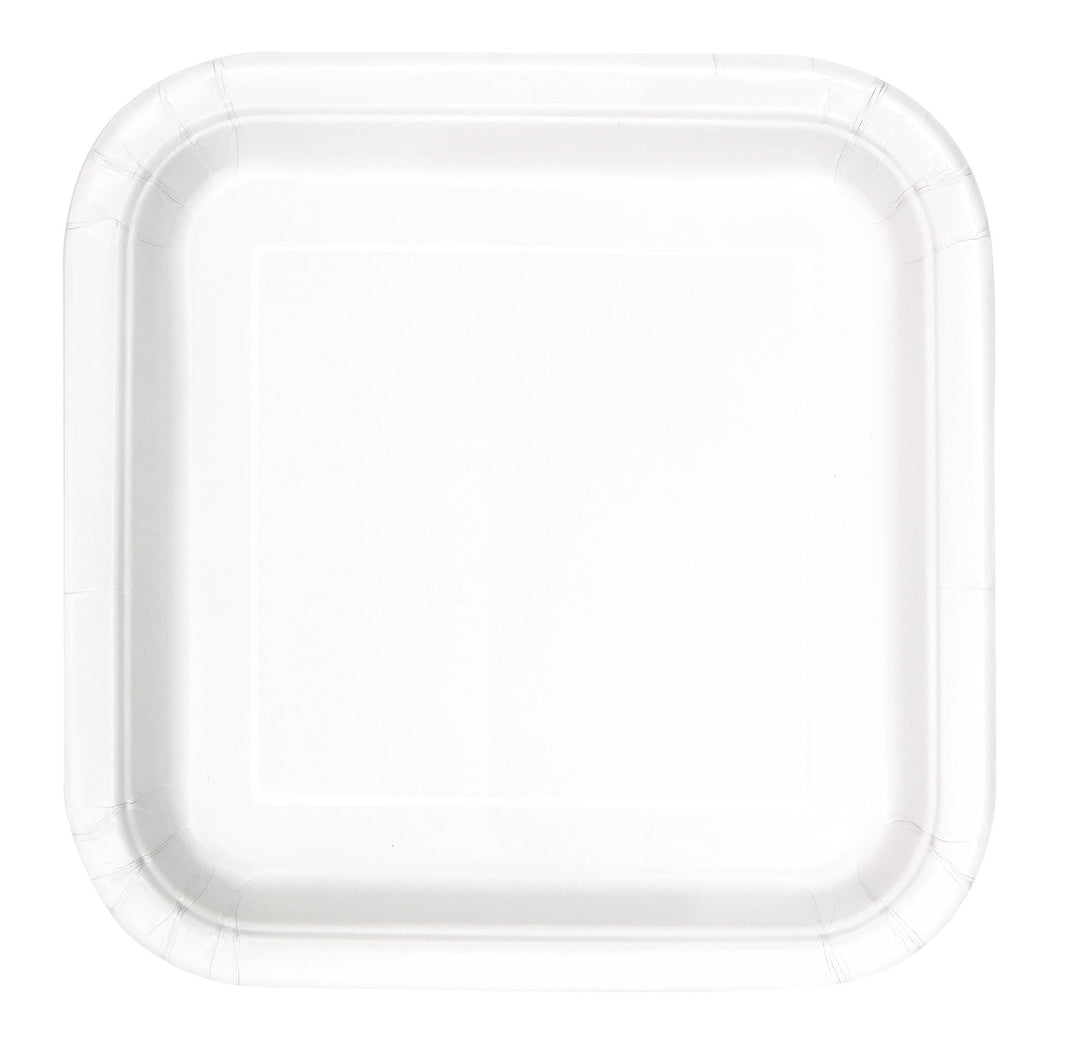 Plato Grande Cuadrado Blanco Basic, 14 Uds