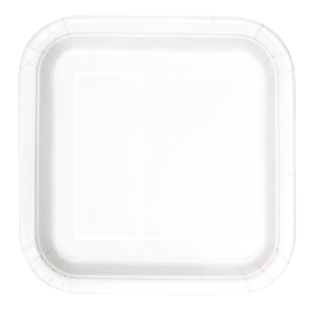 Plato Cuadrado Blanco Basic, 16 Uds