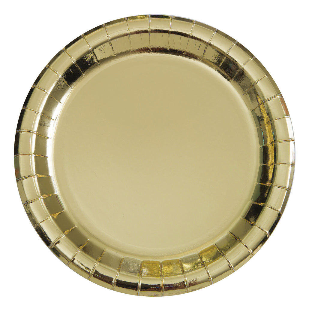 Plato Dorado Brillante Basic, 8 Uds
