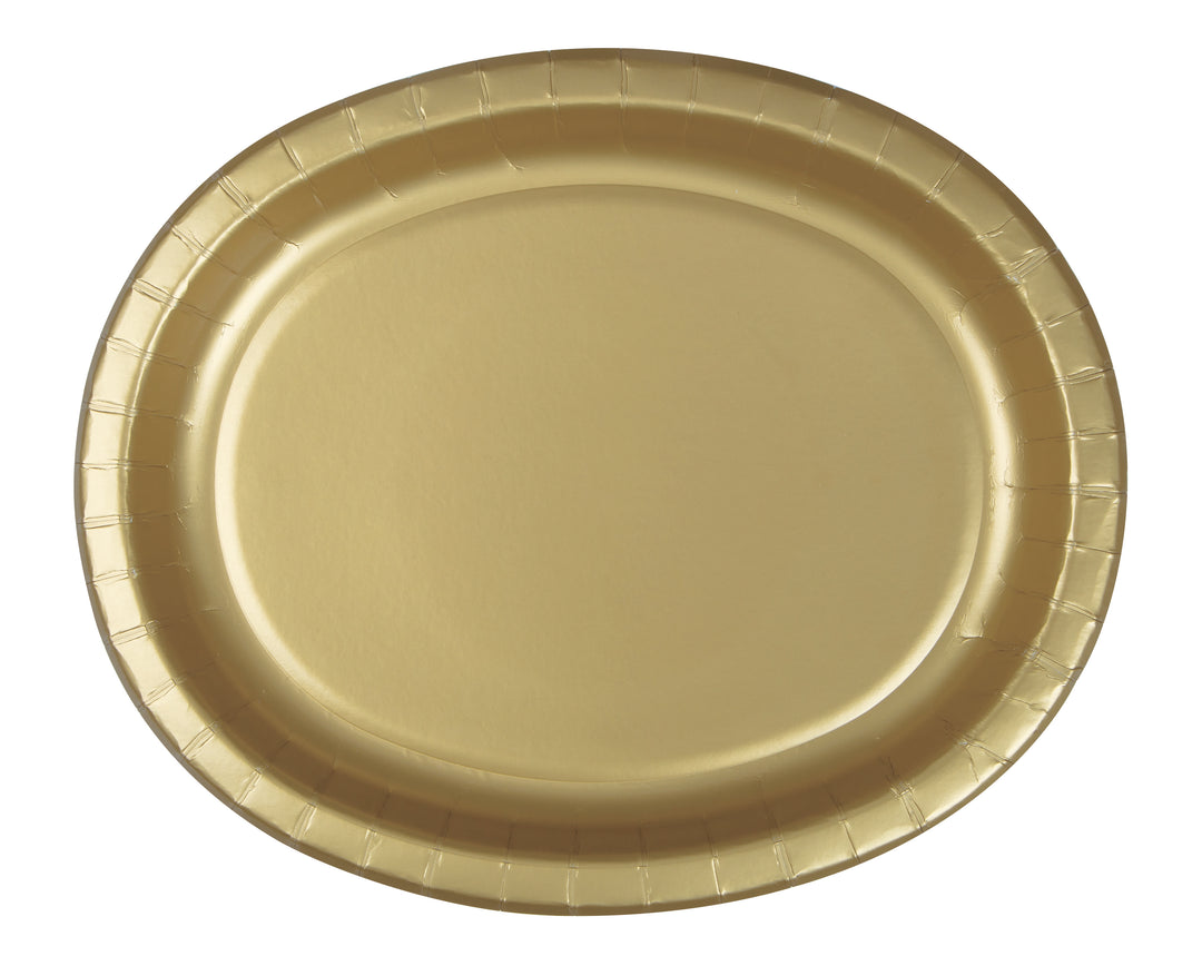 Plato Ovalado Dorado Basic, 8 Uds.