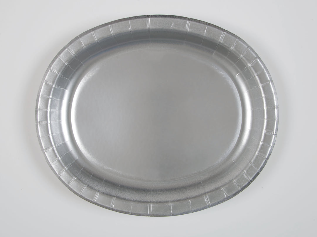 Plato Ovalado Plateado Basic, 8 uds