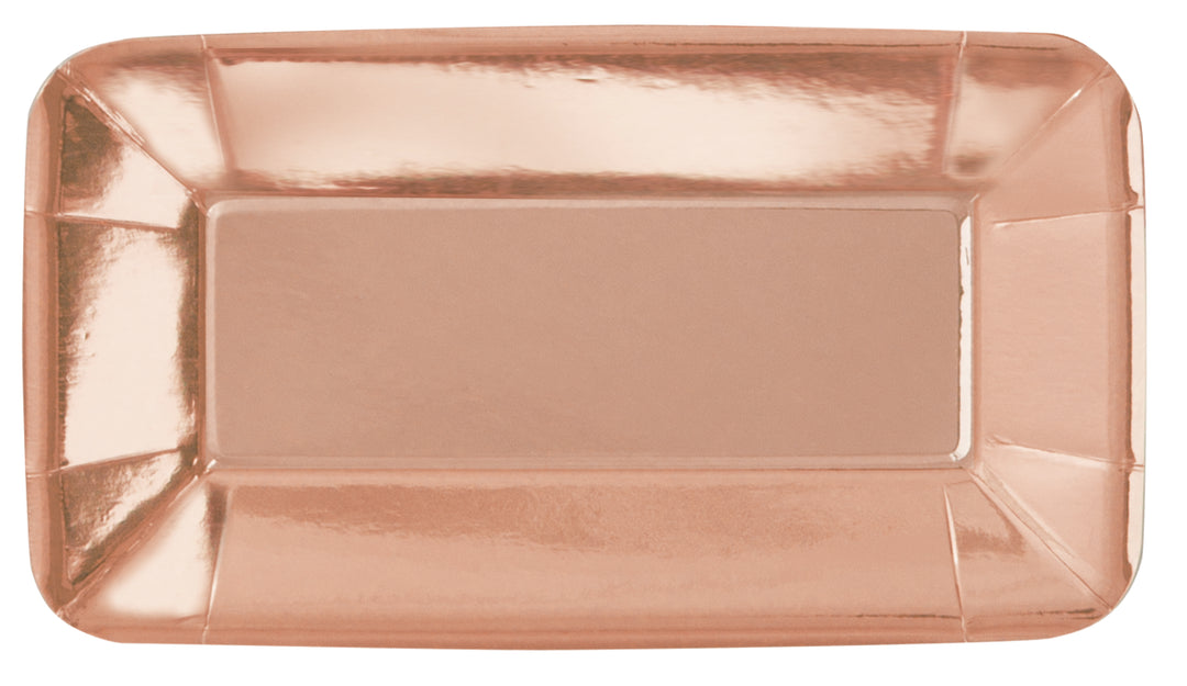 Plato Rectangular Rose Gold, 8 Uds
