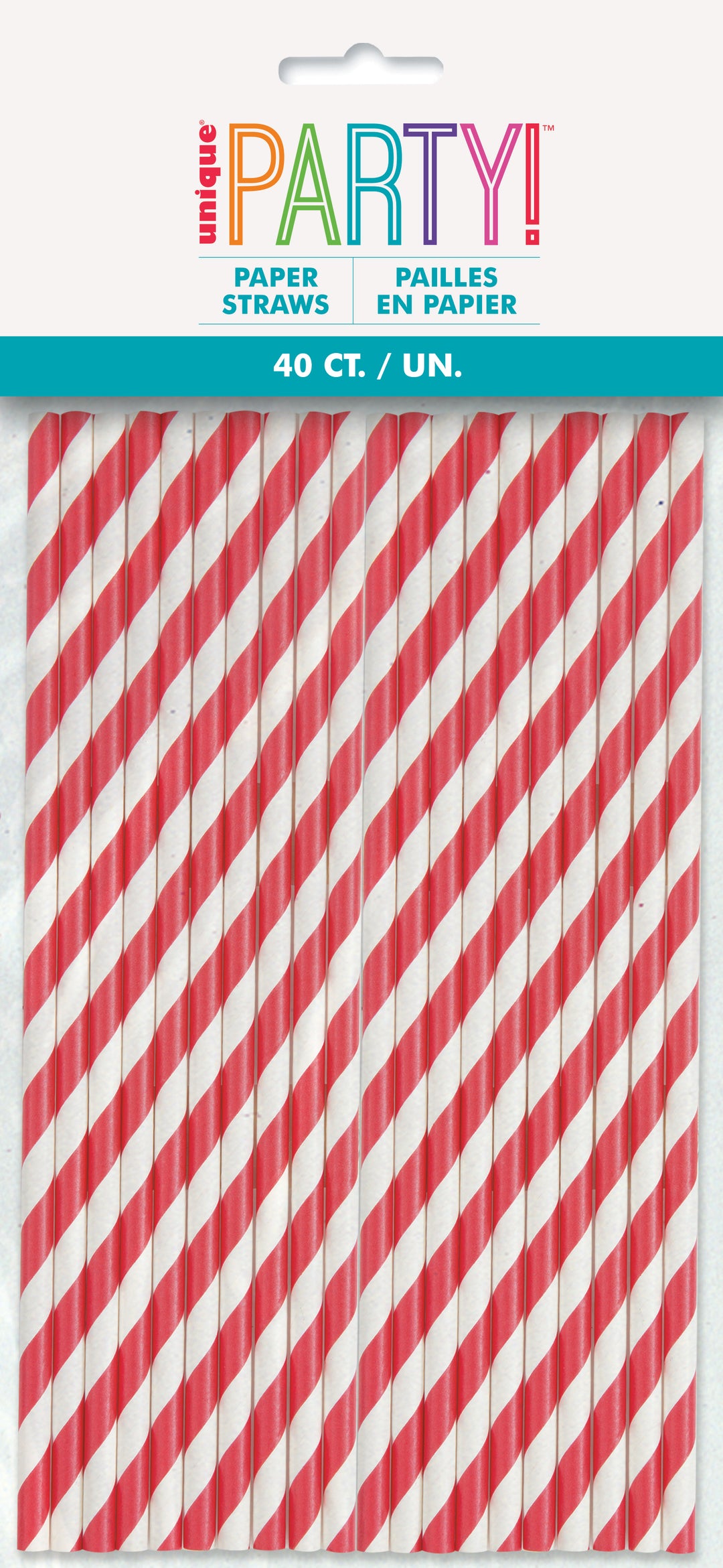Pajillas de papel a rayas, 40 Uds