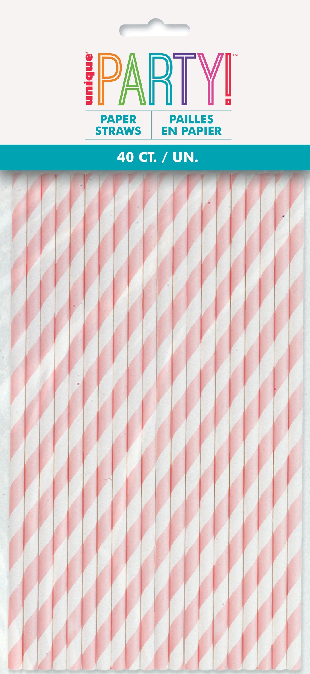 Pajillas de papel a rayas, 40 Uds