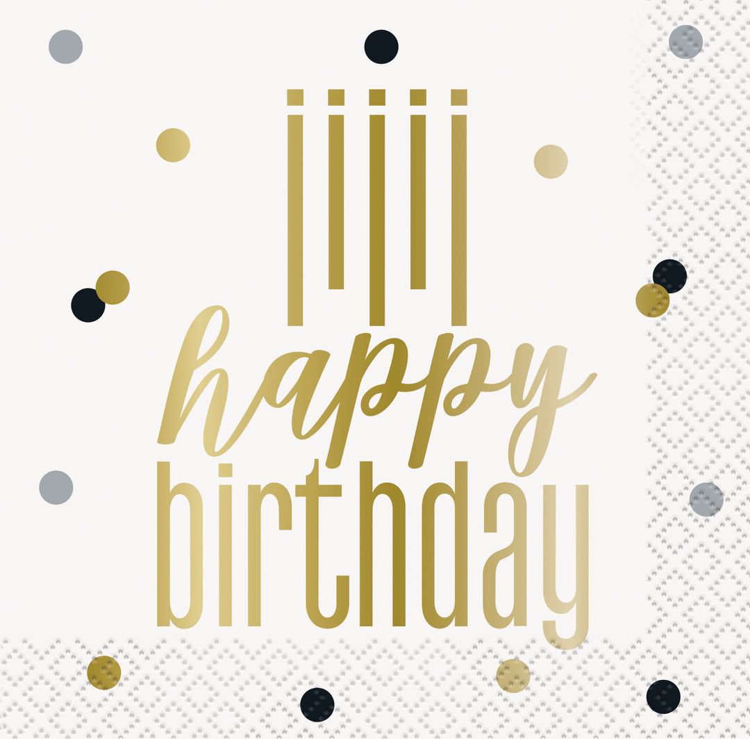Servilleta coctel "Happy Birthday", 16 Uds