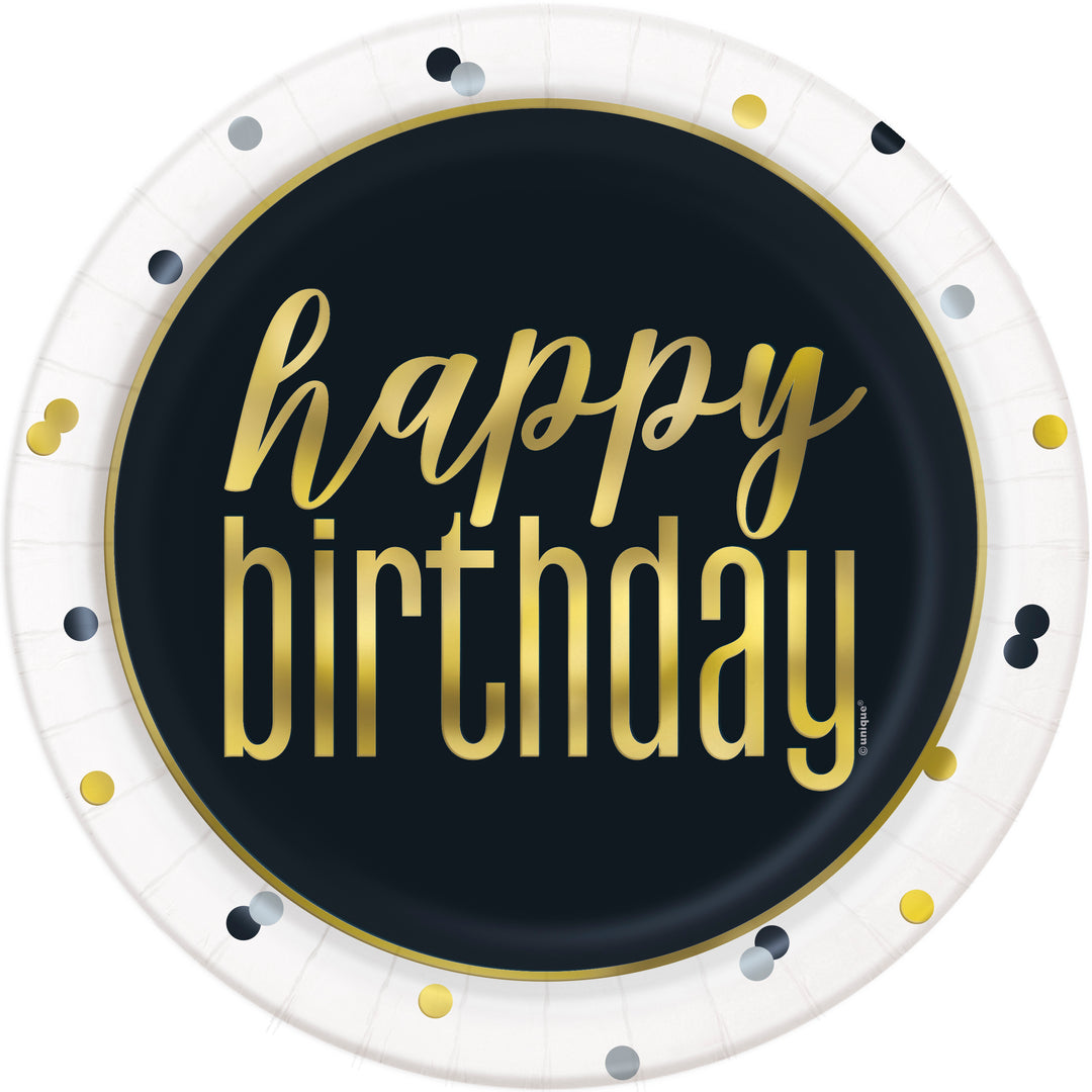 Plato Grande "Happy Birthday", 8 Uds