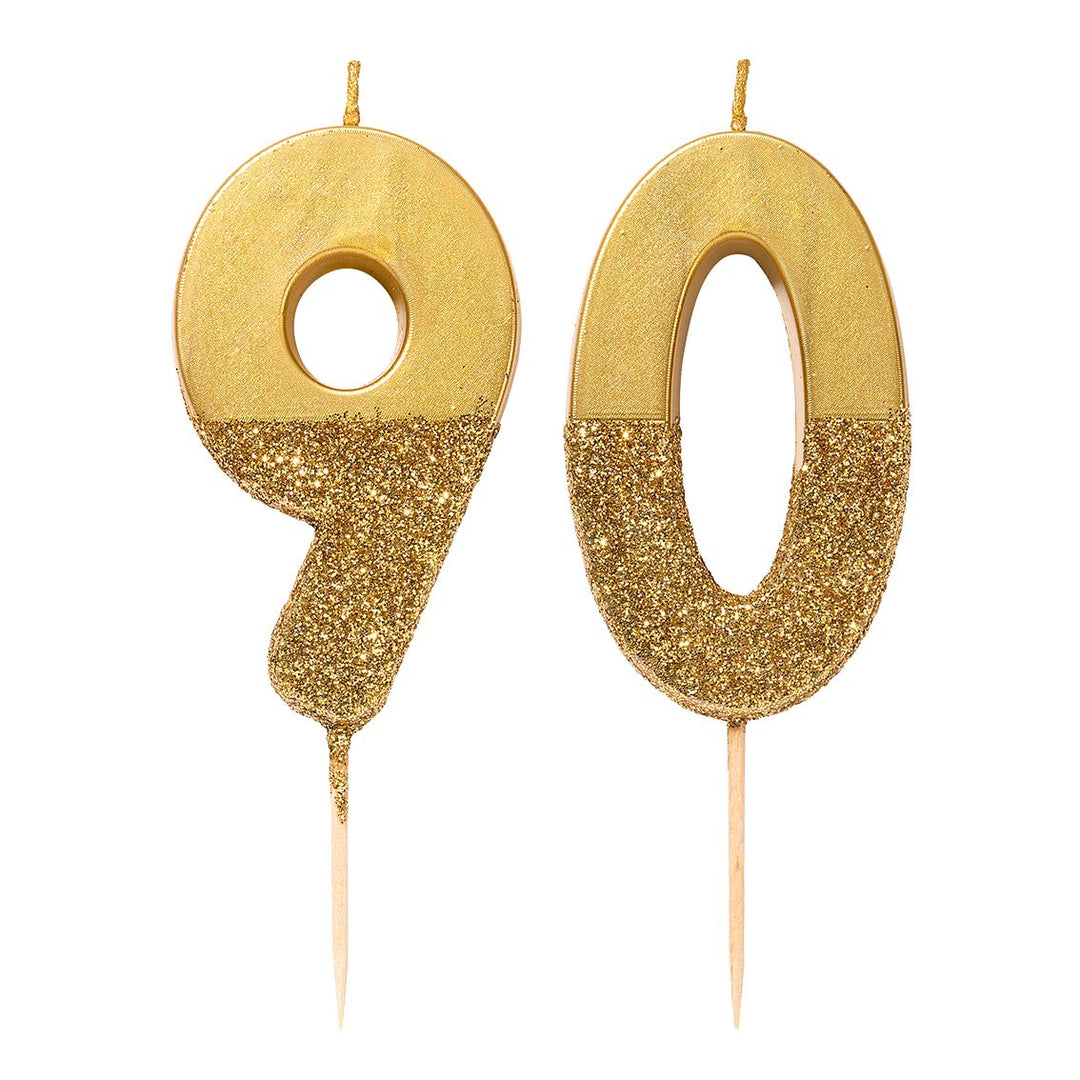 Vela Número 9 Dorado Glitter
