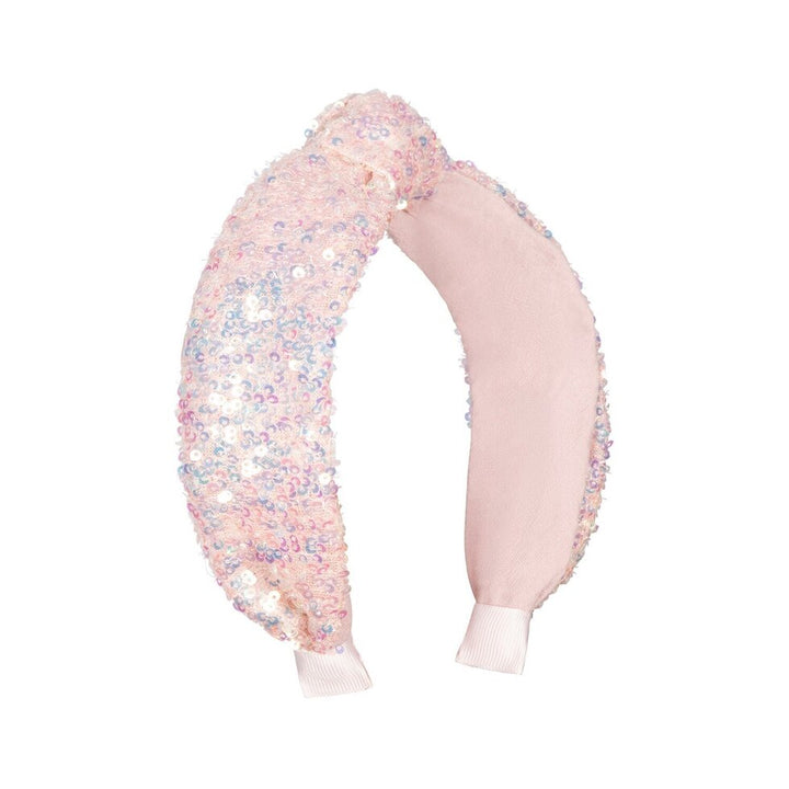 Diadema Lazo Lentejuelas Rosa