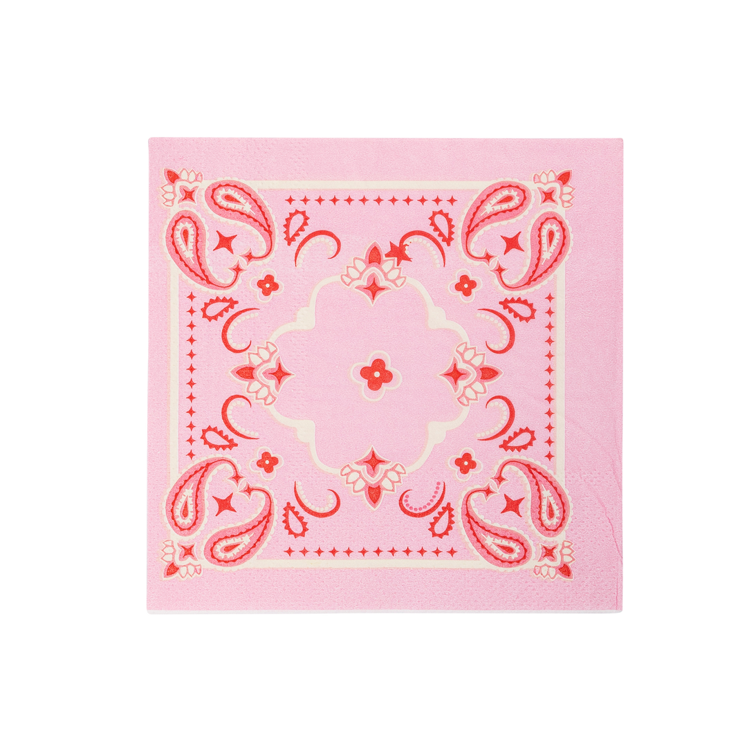 Servilleta cóctel Pañuelo Rosa 24 Uds