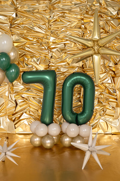 Globo de foil número 0 Verde Botella, 34"