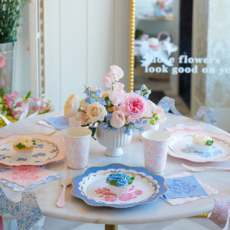 Servilleta Floral Rosa, 20 Uds