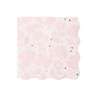 Servilleta Floral Rosa, 20 Uds