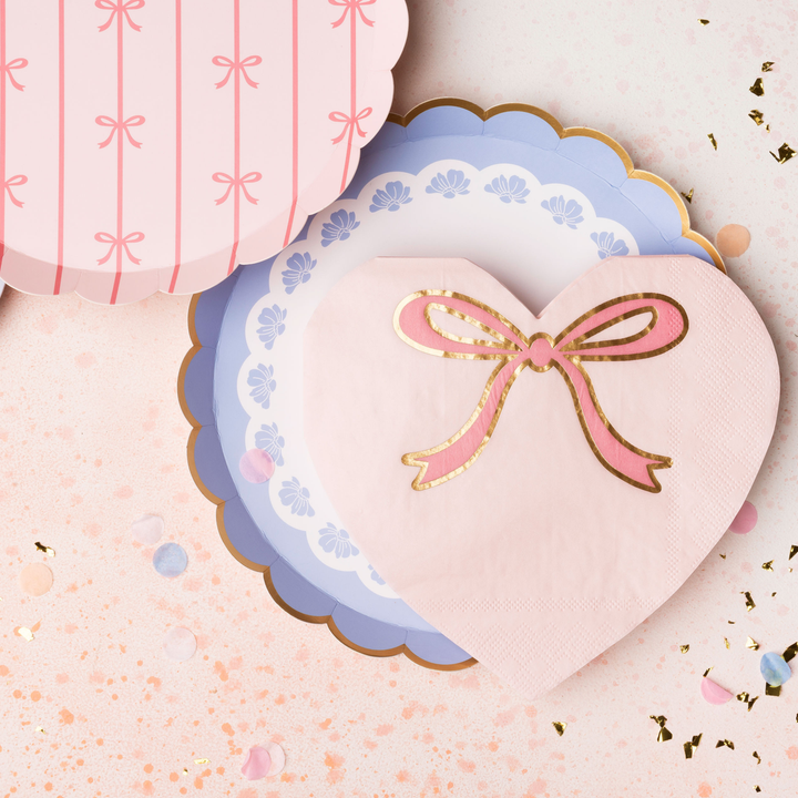 Servilleta Rosa Bow Heart, 20 Uds