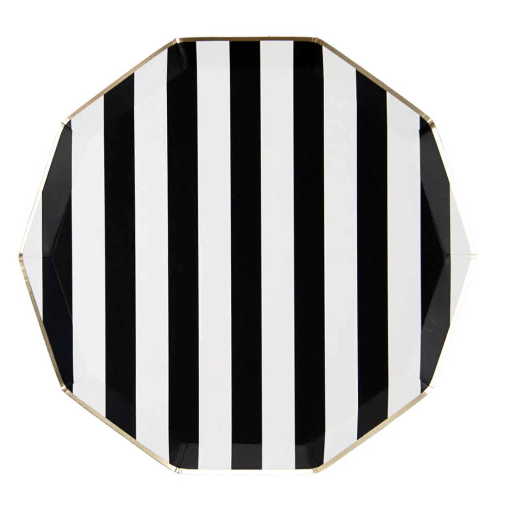 Plato a Rayas Cabana Noir, 8 Uds