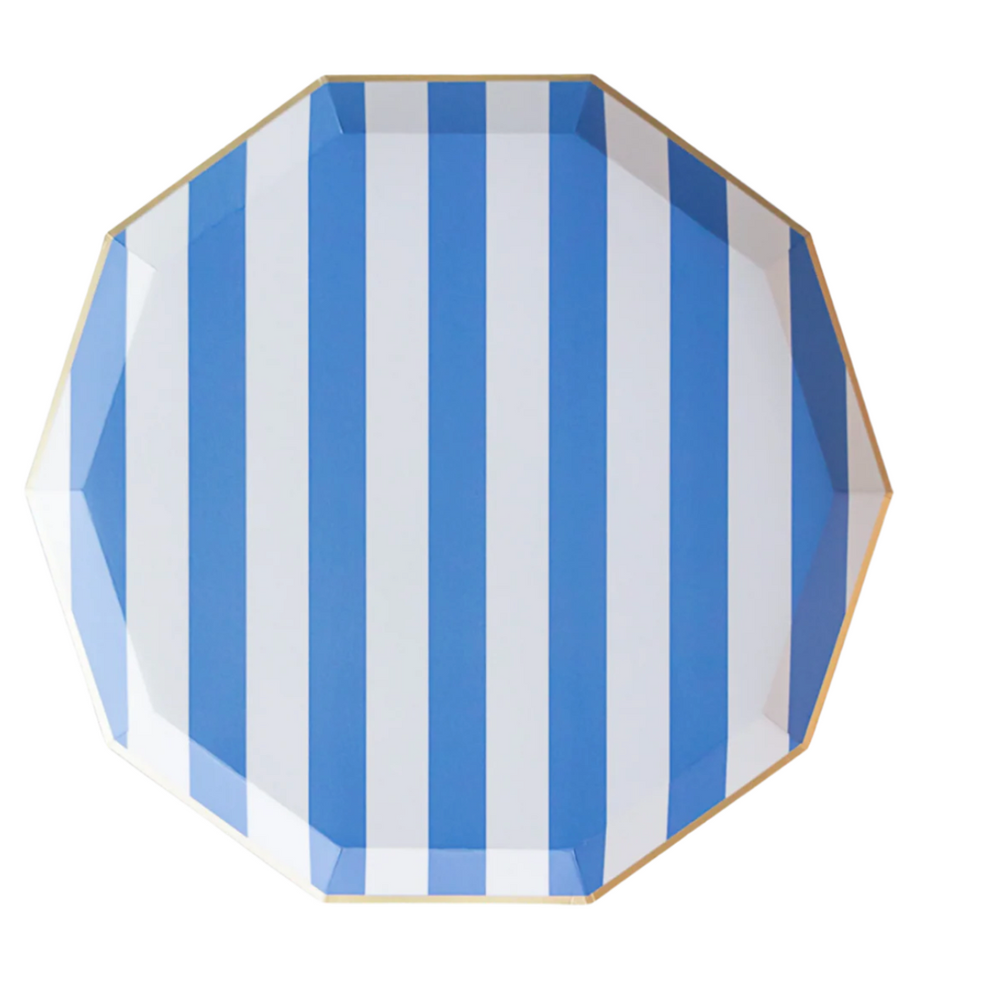 Plato a Rayas Cabana Azul