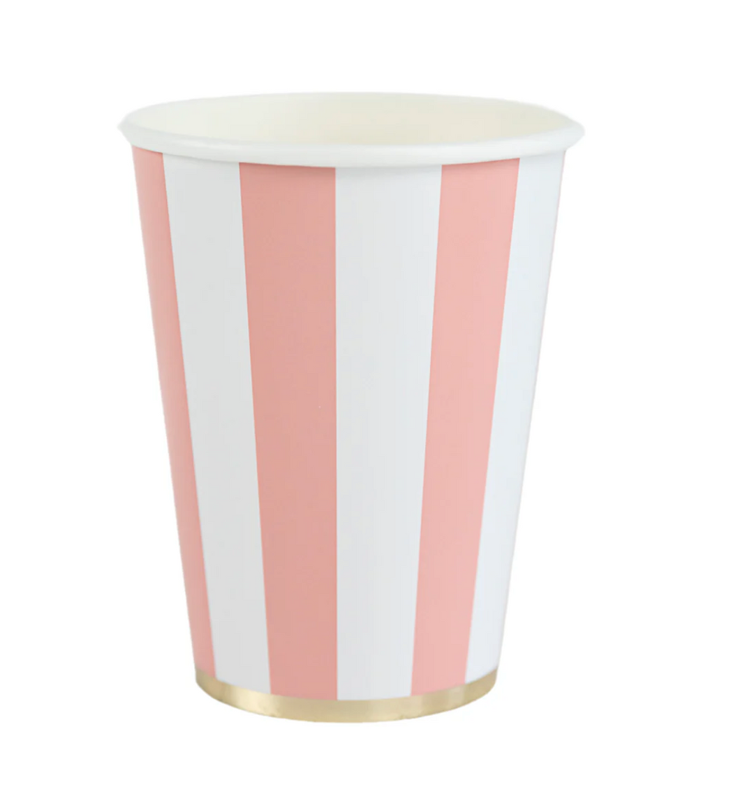 Vaso a Rayas Cabana Rosa Pétalo
