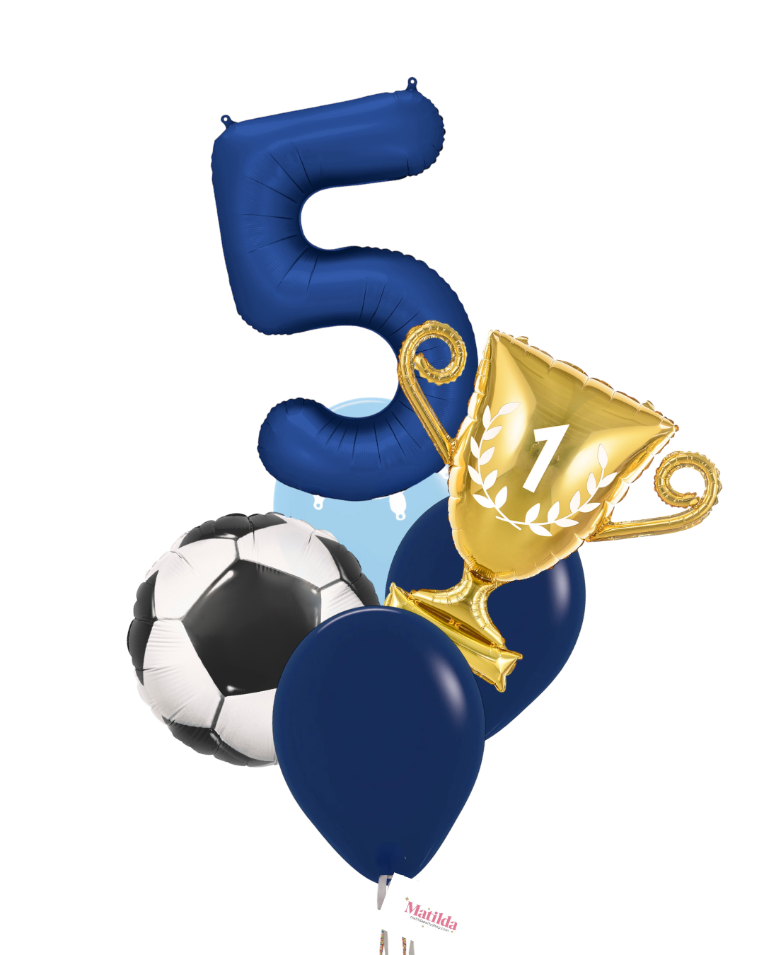 Bouquet de Globos Fútbol Azul Navy