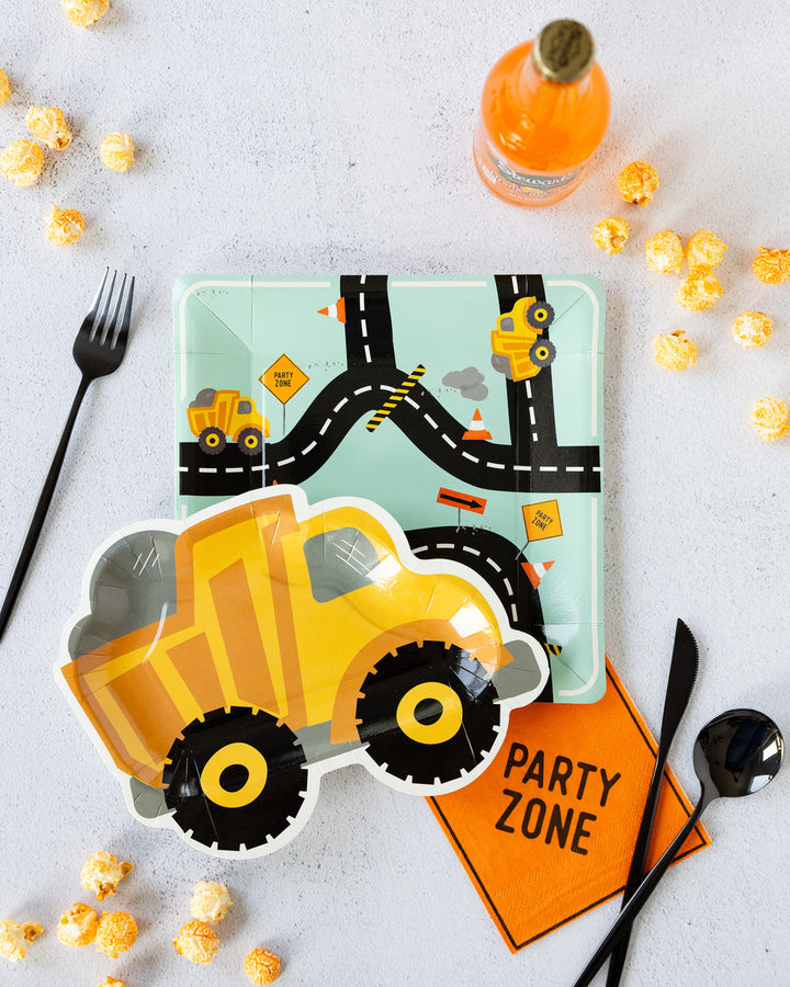 Platos "Carretera de Construcción" 8 Uds