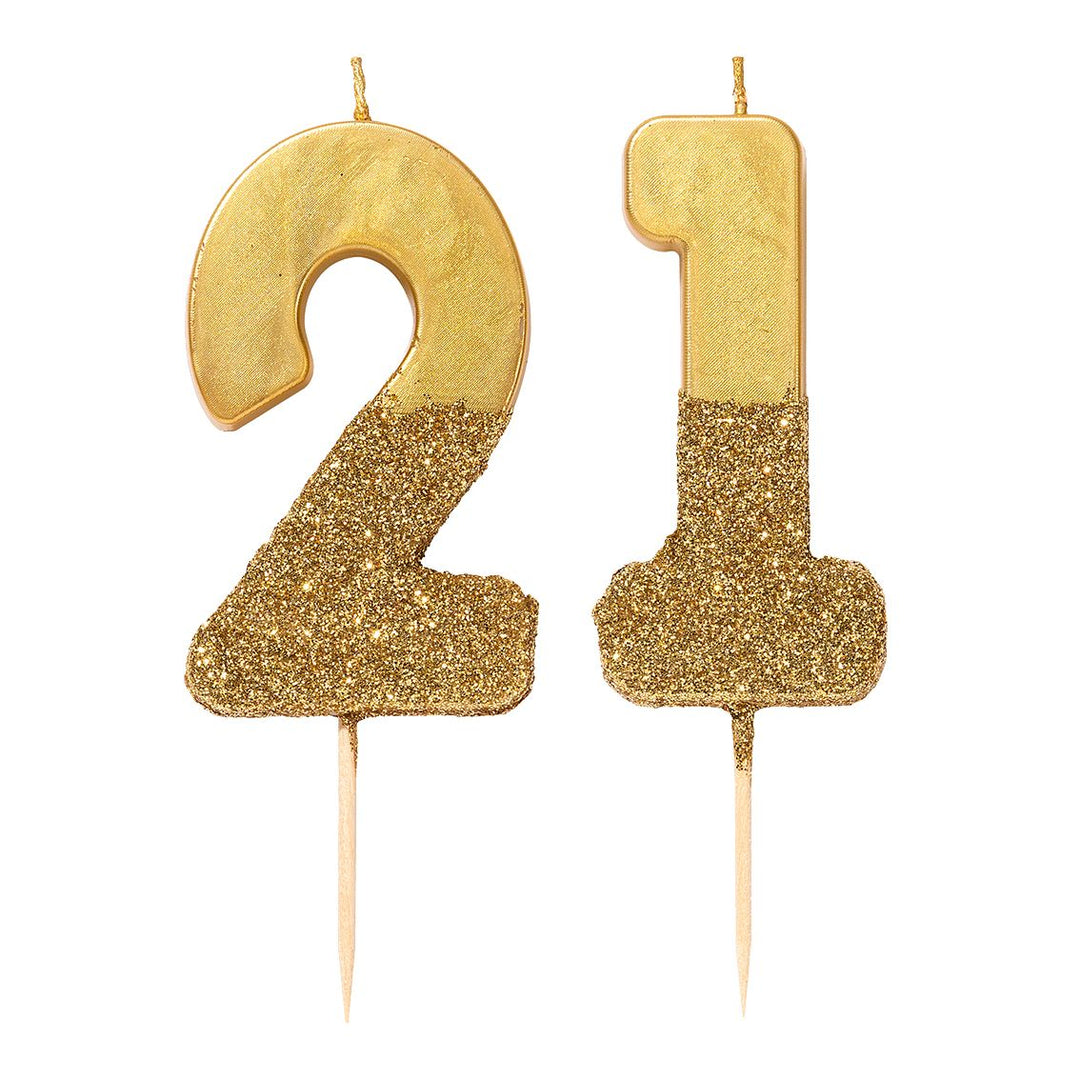 Vela Número 2 Dorado Glitter