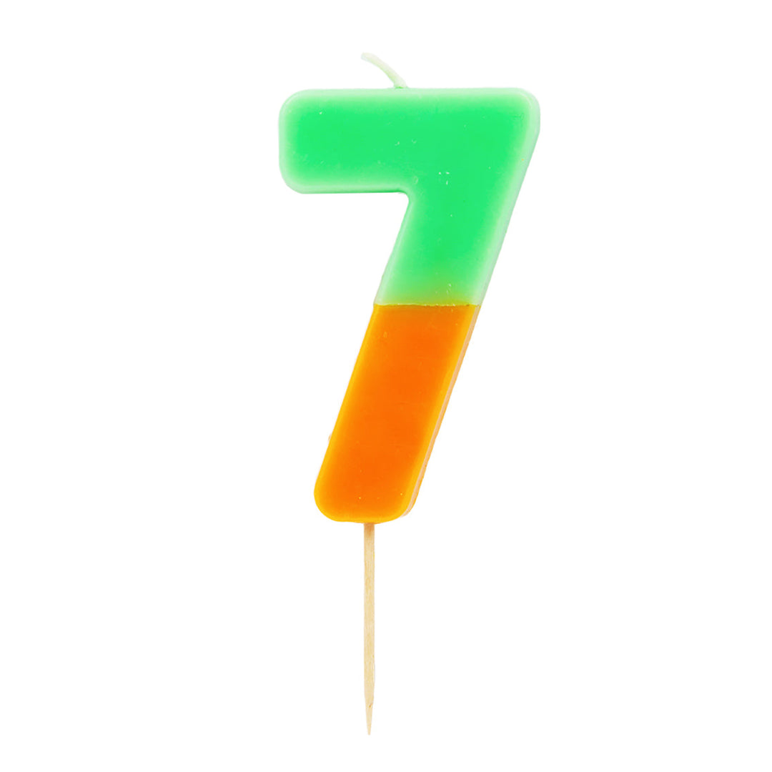Vela Número 7 Degradado Multicolor