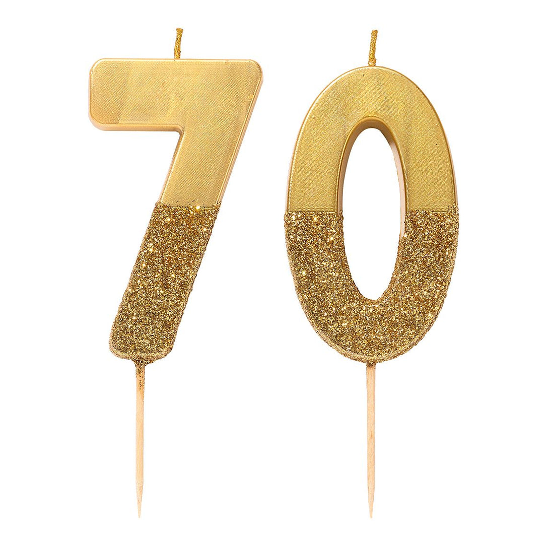 Vela Número 7 Dorado Glitter