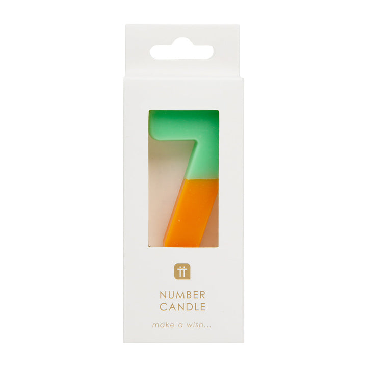 Vela Número 7 Degradado Multicolor
