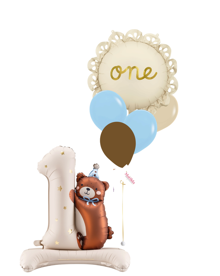 Bouquet de Globos Osito Número 1 de Pie