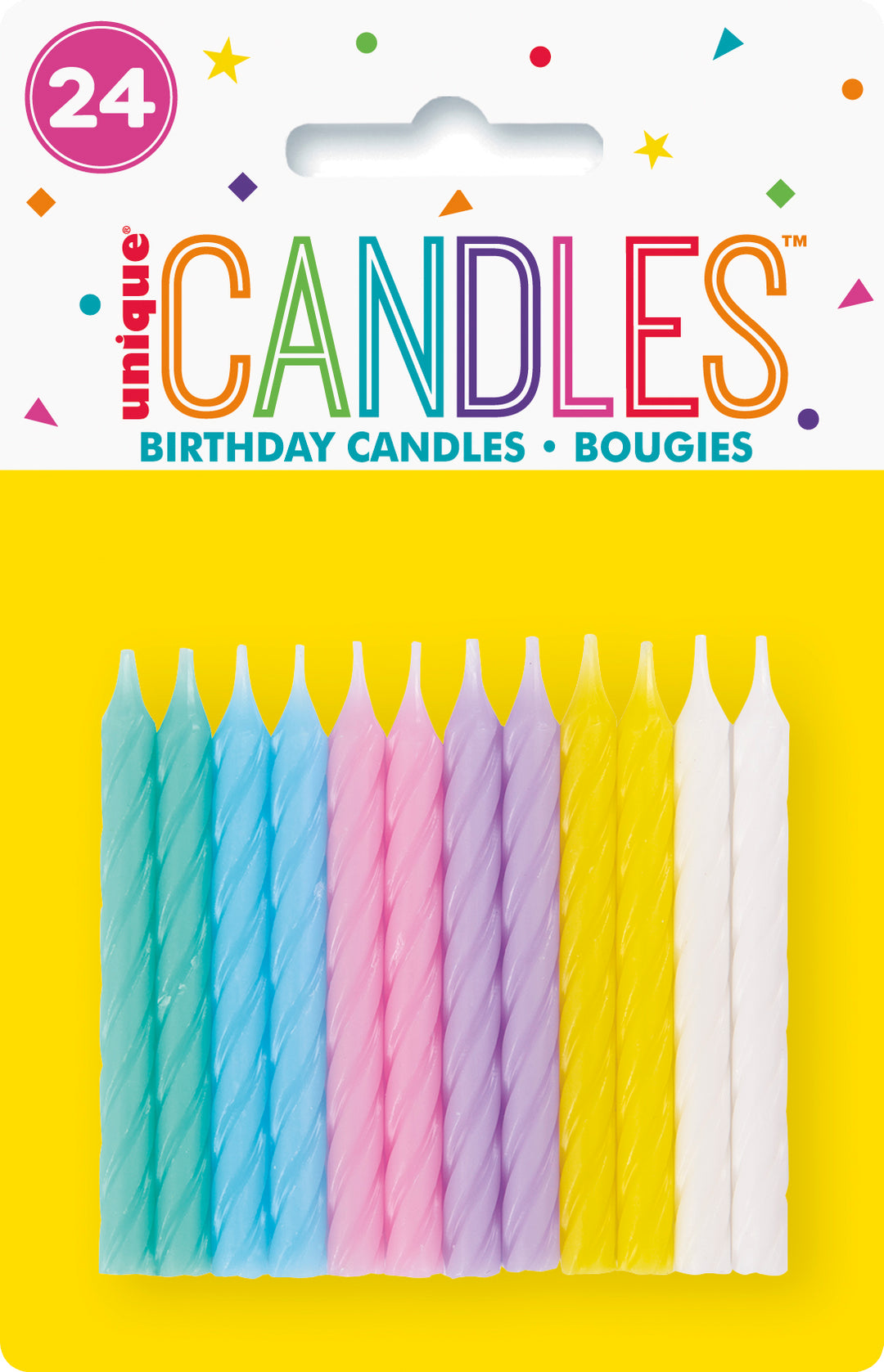 Velas Espirales Multicolor, 24 Uds