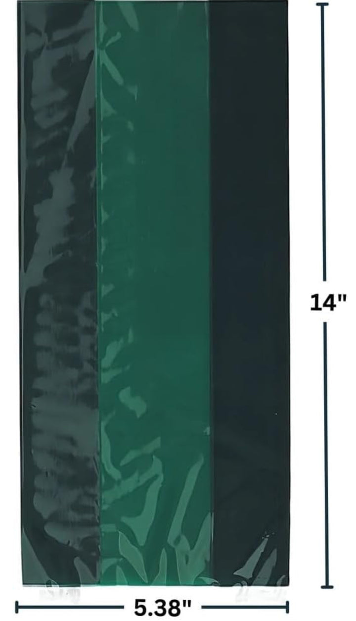 Bolsa Celofán Verde Bosque, 30 Uds