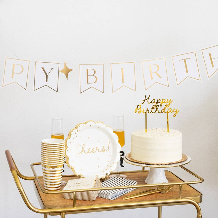 Cake Topper Happy Birthday Caligrafía