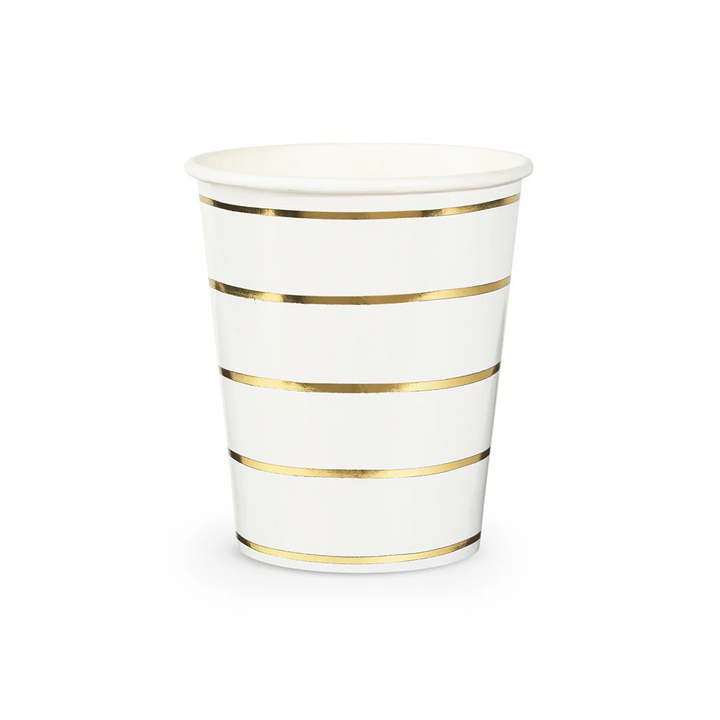 Vaso a rayas Doradas Frenchie, 8 Uds
