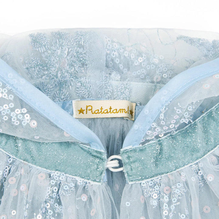 Disfraz Capa Tul Azul Princesa del Hielo