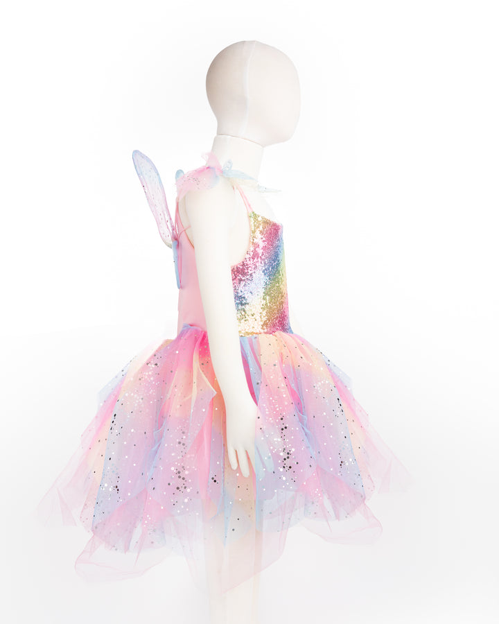Vestido de Hada de Arcoíris con Alas