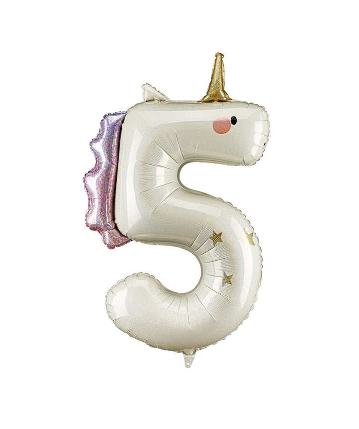 Globo Unicornio Número N. 1 al 5 (40")