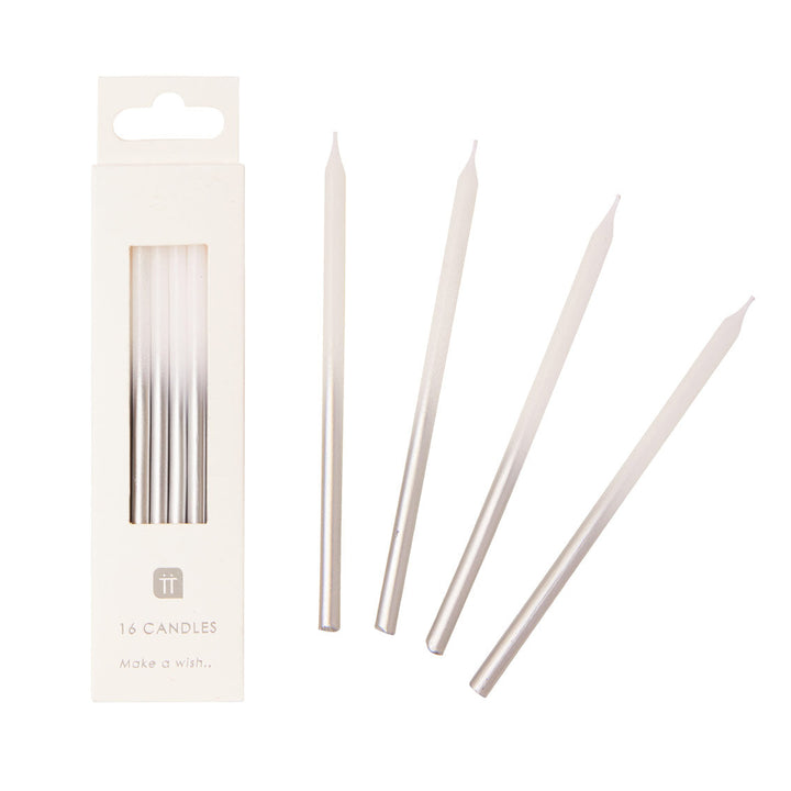 Velas Degradado Plata 16 Uds