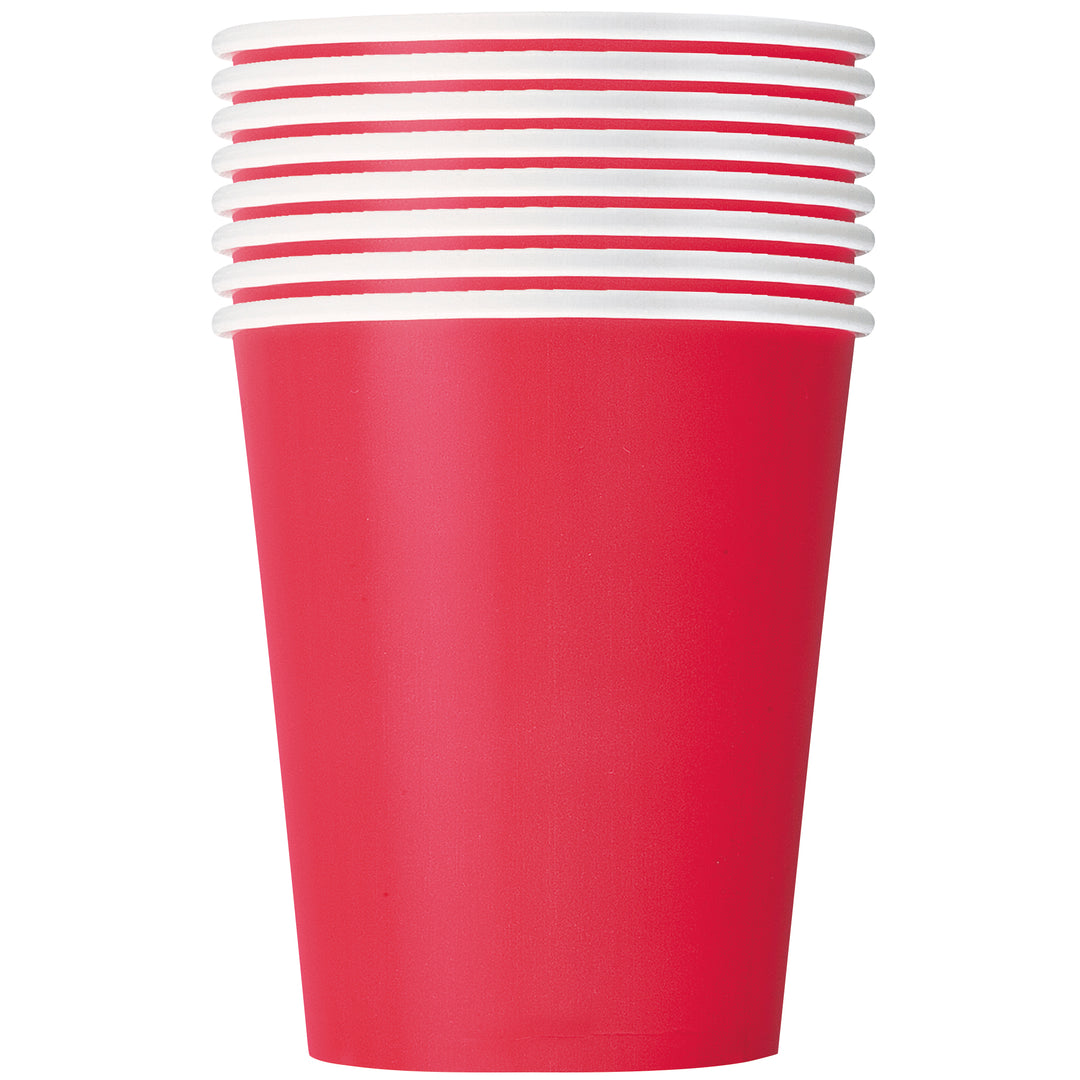 Vaso Rojo Rubí Basic, 8 Uds