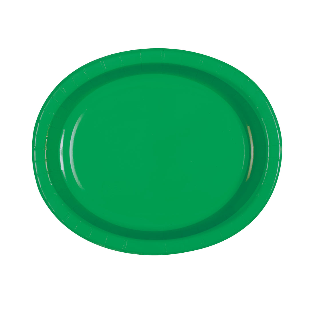 Plato Ovalado Verde Esmeralda Basic, 8 Uds