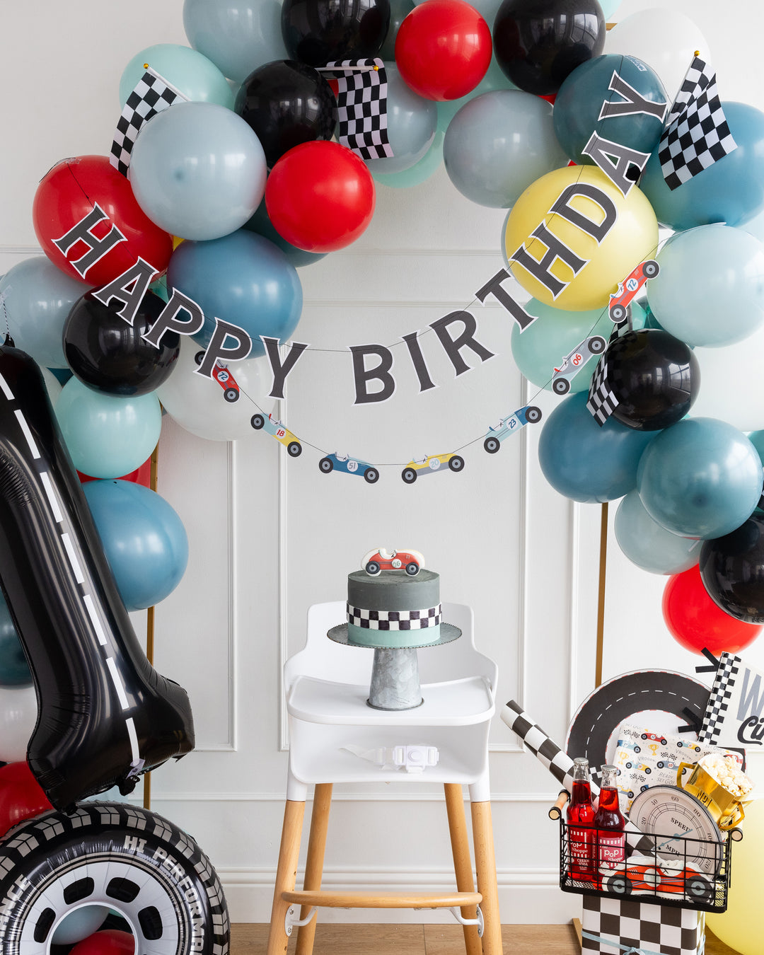 Guirnalda "Happy Birthday" Carrera de autos