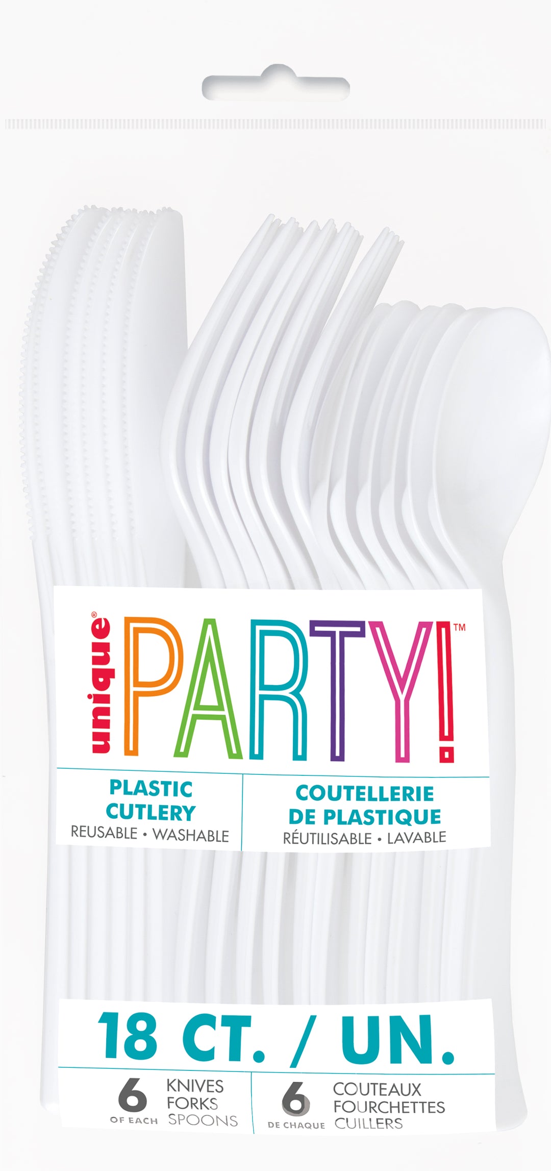 Set de Cubiertos Blanco Basic, 18 Uds