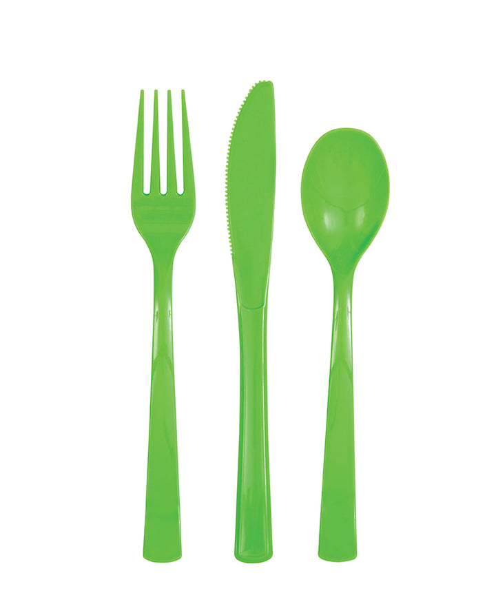 Set de Cubiertos Verde Lima Basic, 18 Uds