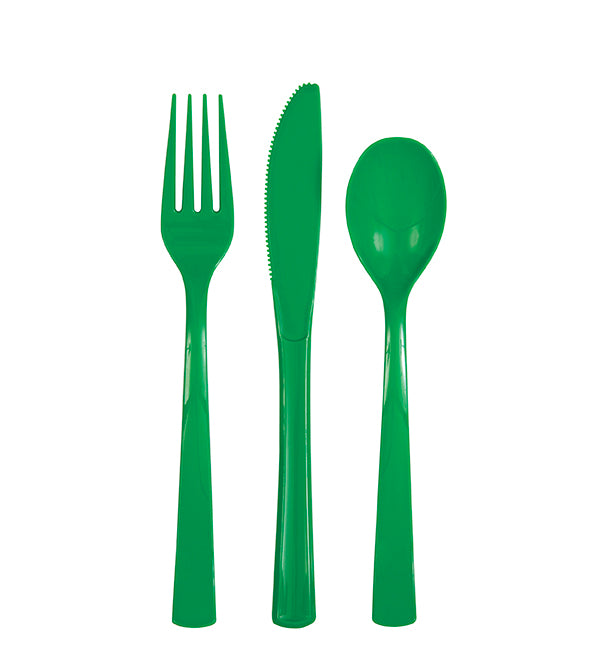 Set de Cubiertos Verde Esmeralda Basic, 18 Uds