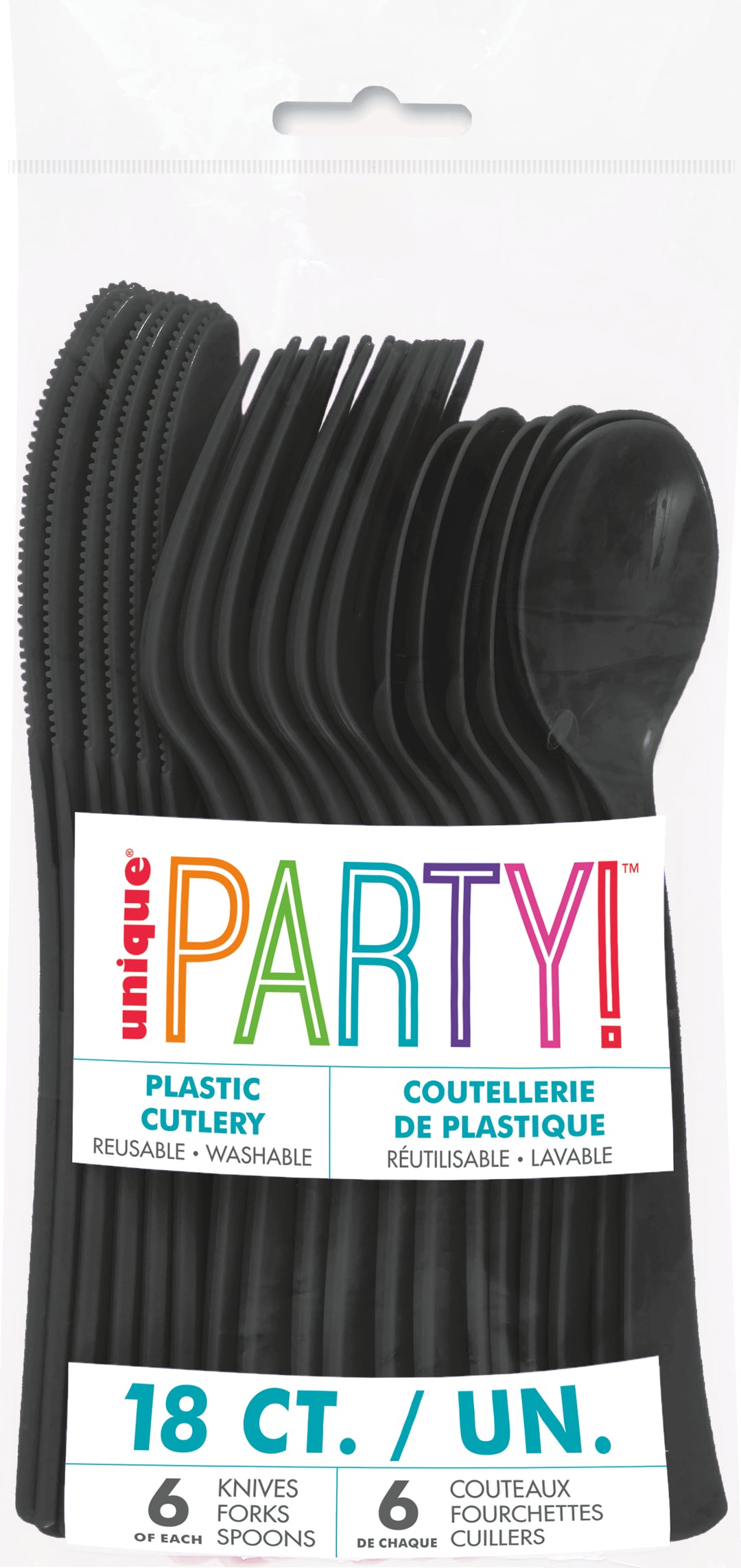 Set de Cubiertos Negro Basic, 18 Uds