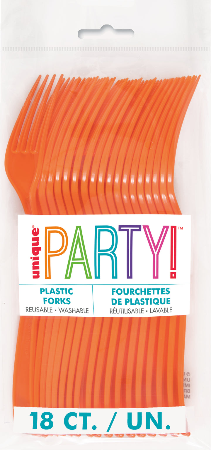 Cubiertos Naranja Basic, 18 Uds