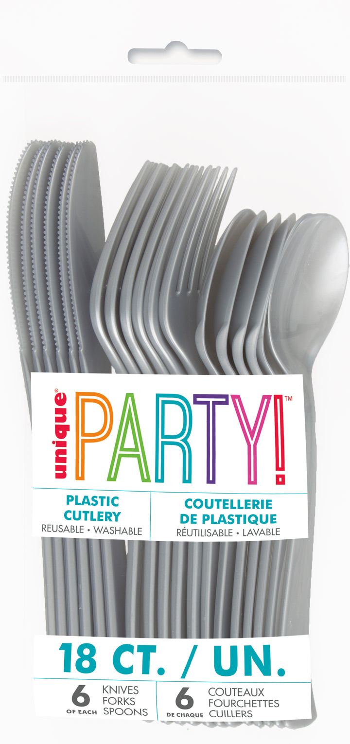 Set de Cubiertos Plata Basic, 18 Uds