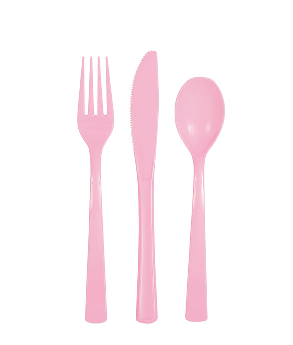 Set de Cubiertos Rosa Pastel Basic, 18 Uds