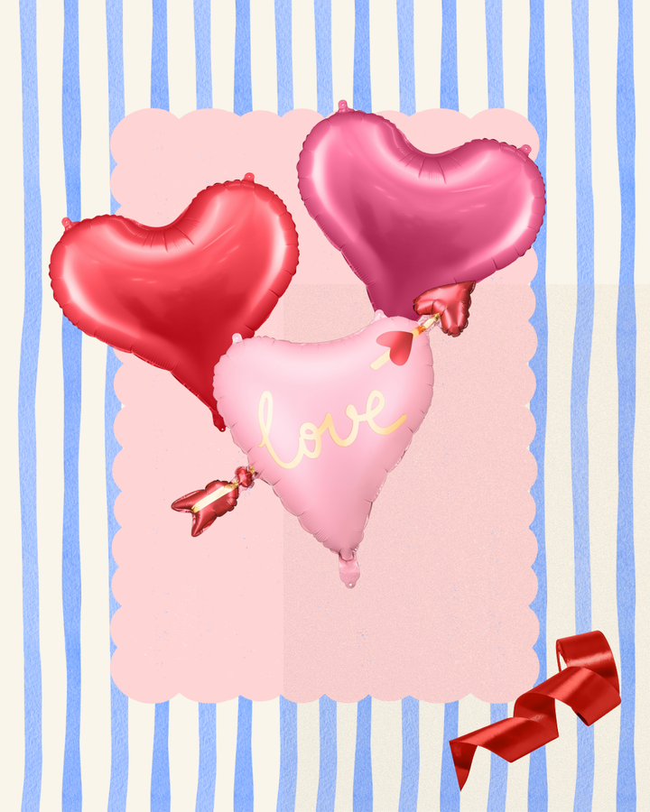 Bouquet Globos Foil Corazones 75cm  Helio