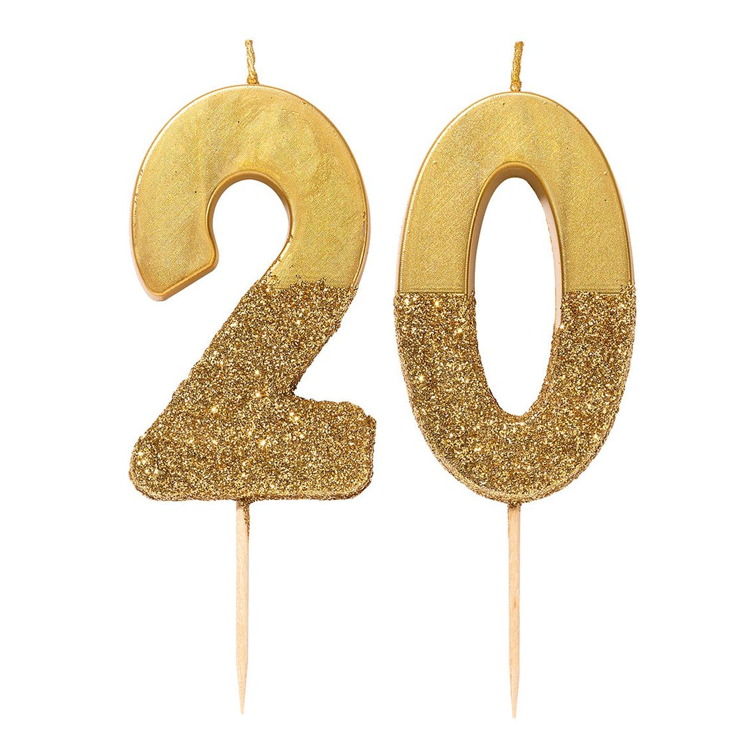 Vela Número 2 Dorado Glitter